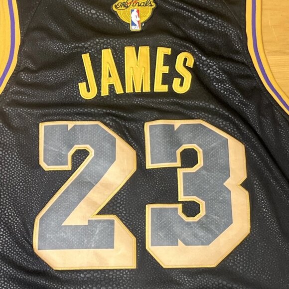 LA Lakers LeBron James #23 Nike Wish NBA Swingman Jersey Size 56 Black Stitched - Picture 9 of 16